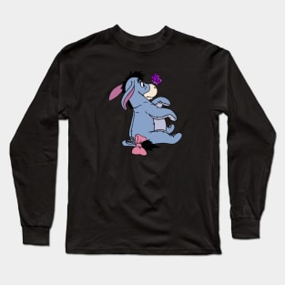 Donkey with Awareness Ribbon Butterfly (Purple) Long Sleeve T-Shirt